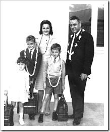 Jean Ledru with wife Simone and children Lydie, Jean-Marc et Sylvain about 1969