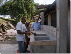 Job finishing the sink counter tile