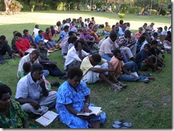 Overflow crowd outside