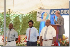3 members of 1983 graduating class: Rev. Sam Bongbong, Rev. Michel Sokoliu, Rev. George Zacharie. 