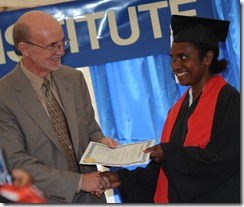 Mrs. Karua Jerry graduating